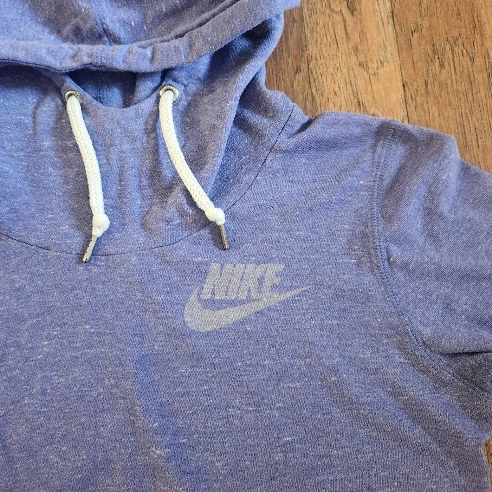 Nike Gym Vintage Hoodie Womens XS Blue Purple Heather Funnel Neck 614820-527 400